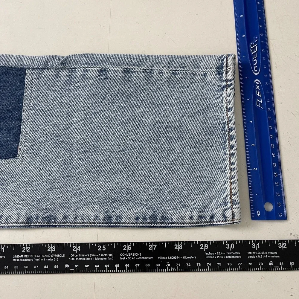 Levis 501 Jeans Mens 28x32 Blue Original Button Fly Patched Grunge Skater Y2K
